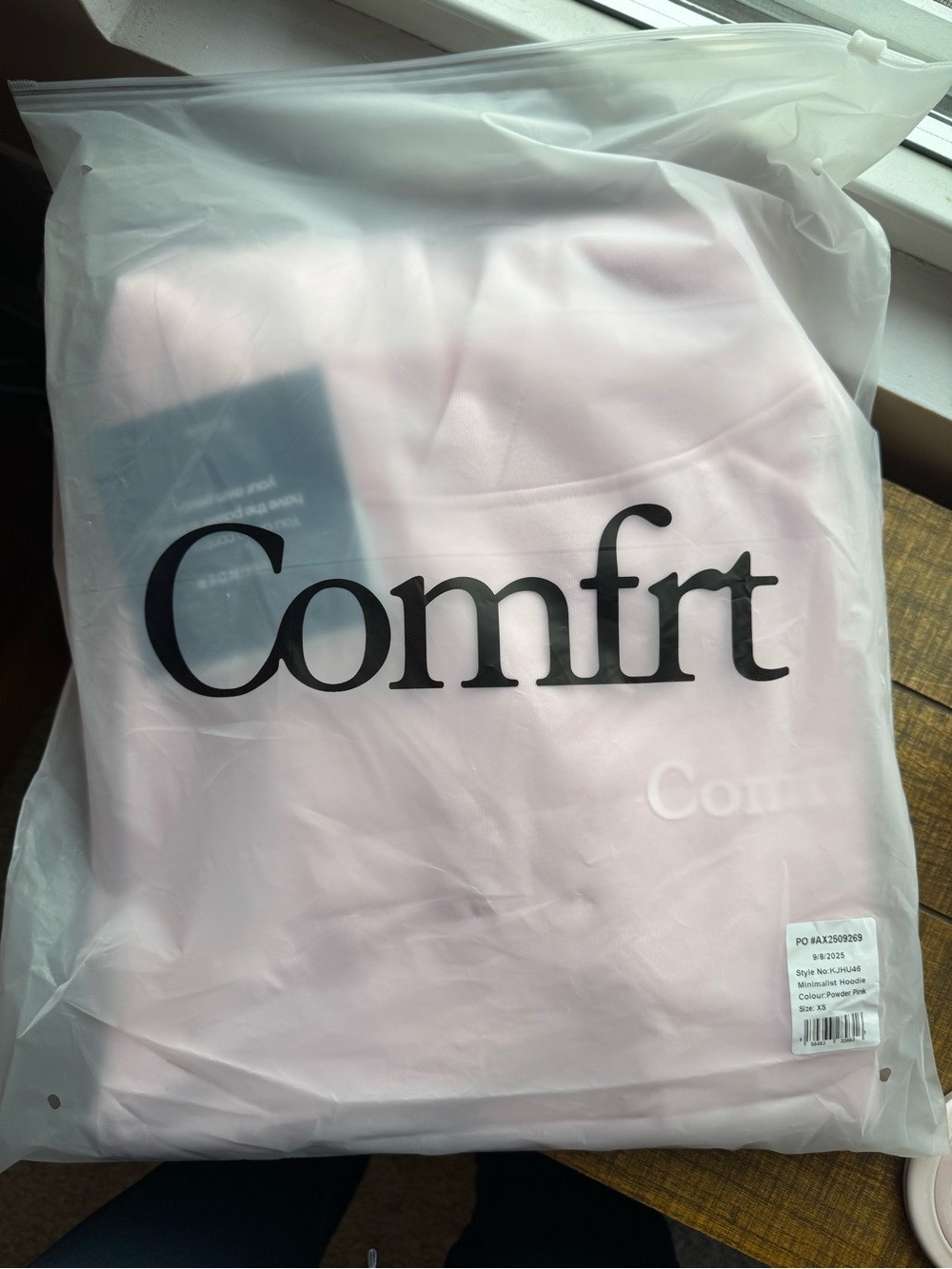 Comfort Embossed Powder Pink Women's Hoodie